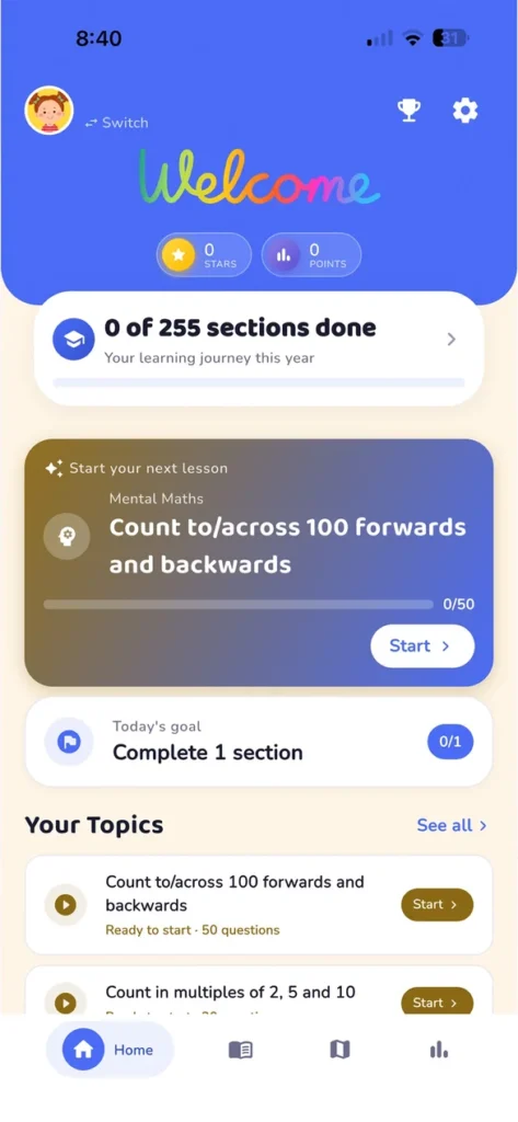 Math Stars app