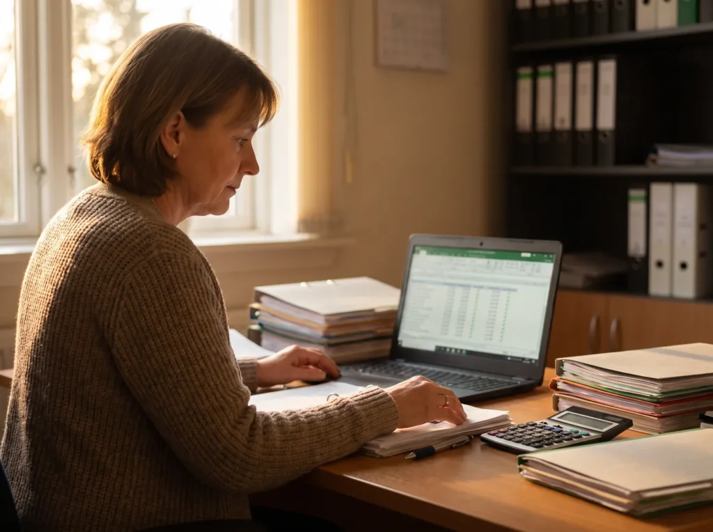 A charity finance officer preparing a Gift Aid claim